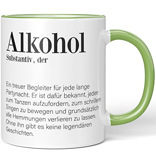 JUNIWORDS Tasse, Definition: Alkohol, Wähle Farbe, Hellgrün von JUNIWORDS
