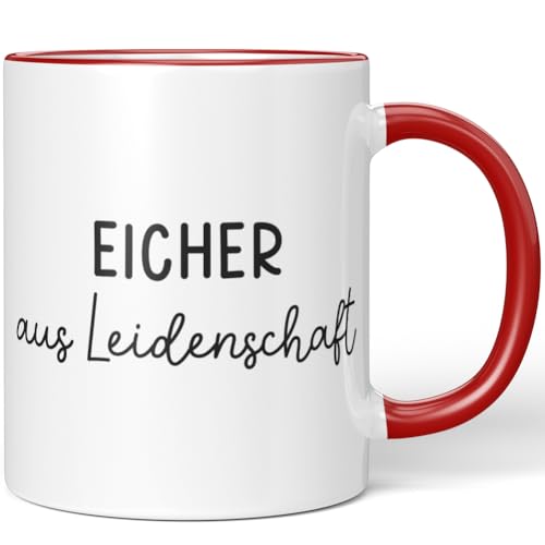 JUNIWORDS Tasse, Eicher aus Leidenschaft, Rot (6637353) von JUNIWORDS