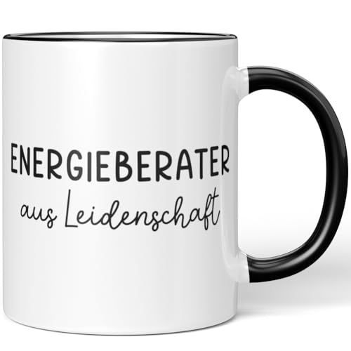 JUNIWORDS Tasse, Energieberater aus Leidenschaft, Schwarz (6637983) von JUNIWORDS