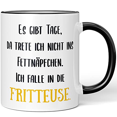 JUNIWORDS Tasse, Es gibt Tage, da trete ich Nicht ins Fettnäpfchen. Ich Falle in die Fritteuse, Wähle Farbe, Schwarz JUNIWORDS Tasse, Es gibt Tage, da trete ich Nicht ins Fettnäpfchen. Ich Falle in die Fritteuse, Wähle Farbe, Schwarz von JUNIWORDS