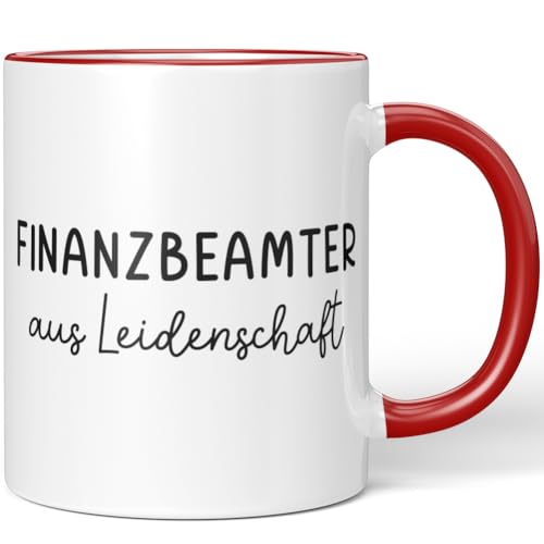 JUNIWORDS Tasse, Finanzbeamter aus Leidenschaft, Rot (6639967) von JUNIWORDS