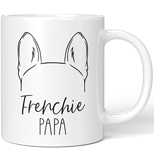 JUNIWORDS Tasse, Frenchie Papa, Weiß (1008938) von JUNIWORDS