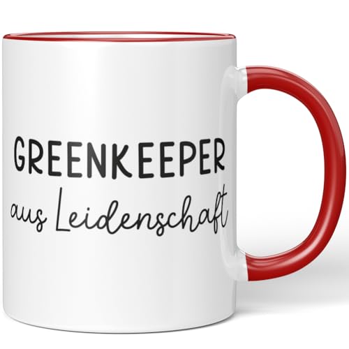 JUNIWORDS Tasse, Greenkeeper aus Leidenschaft, Rot (6643100) von JUNIWORDS