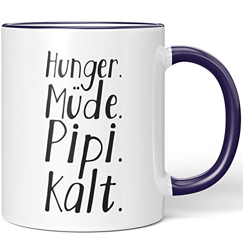 JUNIWORDS Tasse, Hunger Müde PIPI Kalt, Wähle Farbe, Lila von JUNIWORDS