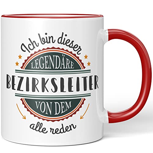 JUNIWORDS Tasse, Ich Bin Dieser legendäre Bezirksleiter, von dem alle reden, Rot (5041554) von JUNIWORDS