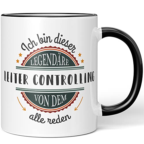 JUNIWORDS Tasse, Ich Bin Dieser legendäre Leiter Controlling, von dem alle reden, Schwarz (5058108) von JUNIWORDS