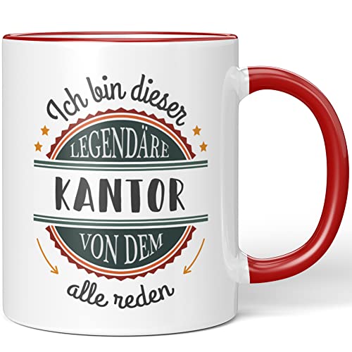 JUNIWORDS Tasse, Ich bin dieser legendäre Kantor, von dem alle reden, Rot (5054334) von JUNIWORDS