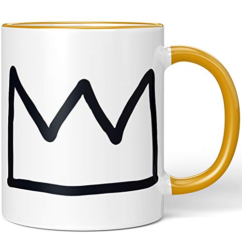 JUNIWORDS Tasse, Krone, Wähle Farbe, Dunkelgelb von JUNIWORDS