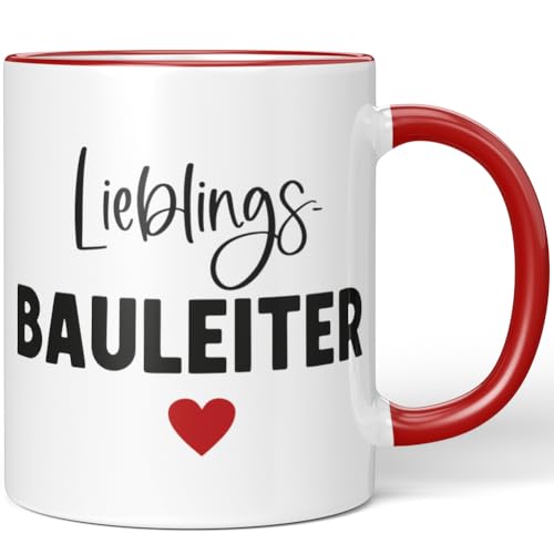 JUNIWORDS Tasse, Lieblings-Bauleiter, Rot (7740715) von JUNIWORDS