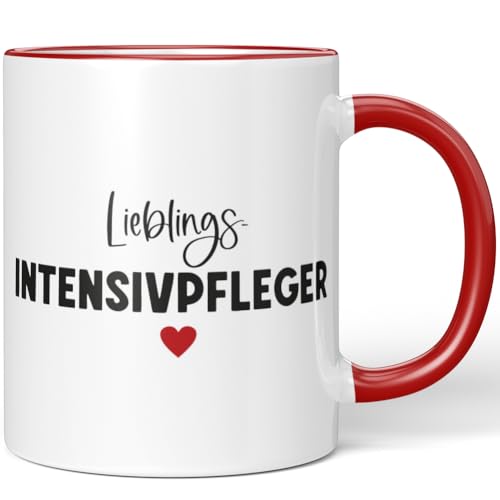 JUNIWORDS Tasse, Lieblings-Intensivpfleger, Rot (7753755) von JUNIWORDS