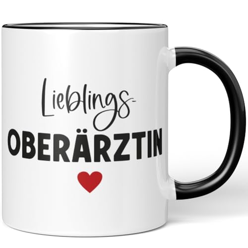 JUNIWORDS Tasse, Lieblings-Oberärztin, Schwarz (7762077) von JUNIWORDS