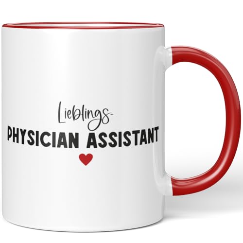 JUNIWORDS Tasse, Lieblings-Physician Assistant, Rot (7763595) von JUNIWORDS