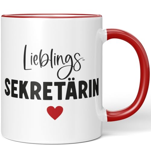 JUNIWORDS Tasse, Lieblings-Sekretärin, Rot (7768250) von JUNIWORDS