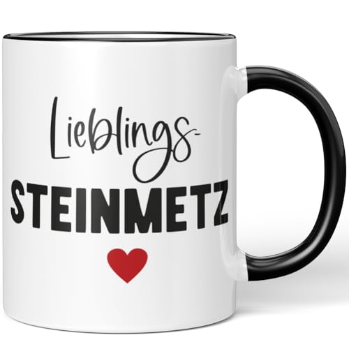 JUNIWORDS Tasse, Lieblings-Steinmetz, Schwarz (7769860) von JUNIWORDS