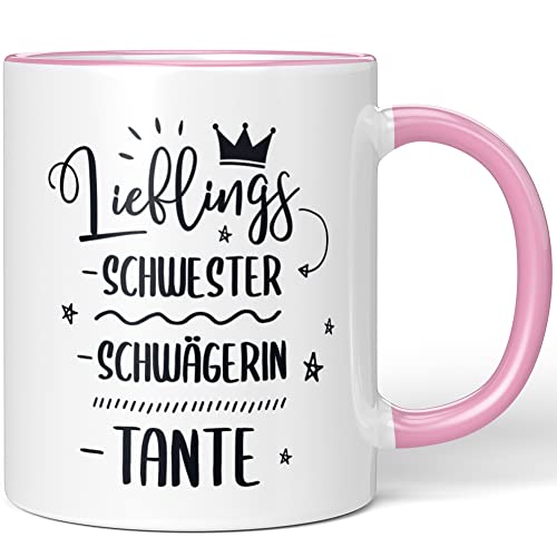 JUNIWORDS Tasse, Lieblings -schwester - schwägerin -tante, Rosa (1010032) von JUNIWORDS