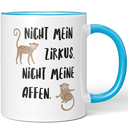 JUNIWORDS Tasse, Nicht mein Zirkus, nicht meine Affen, Blau (1008372) von JUNIWORDS