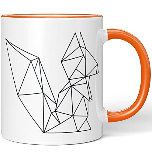 JUNIWORDS Tasse, Origami Eichhörnchen, Wähle Farbe, Orange von JUNIWORDS