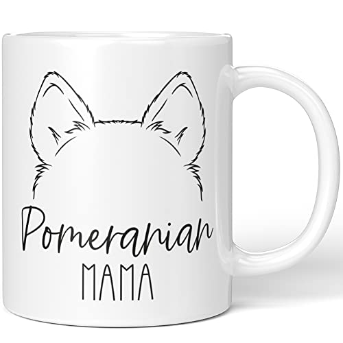 JUNIWORDS Tasse, Pomeranian Mama, Weiß (1008953) von JUNIWORDS