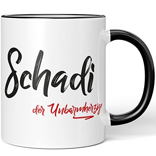 JUNIWORDS Tasse, Schadi, der Unbarmherzige, Schwarz (5293024) von JUNIWORDS