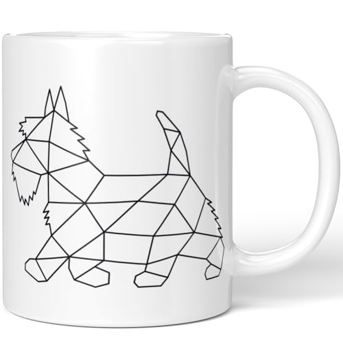 JUNIWORDS Tasse, Scottish Terrier, Origami-Stil, Weiß (1010135) von JUNIWORDS