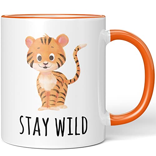 JUNIWORDS Tasse, Stay wild Tiger, Wähle Farbe, Orange von JUNIWORDS