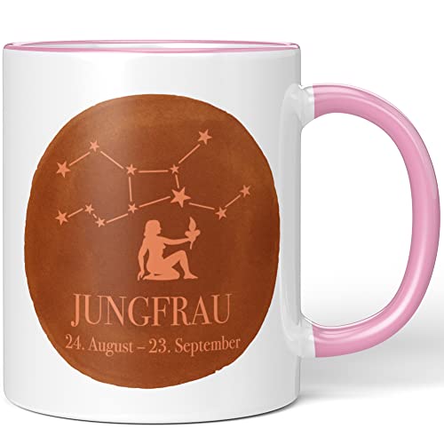 JUNIWORDS Tasse, Sternbild Sternzeichen Jungfrau, Rosa (1006792) von JUNIWORDS