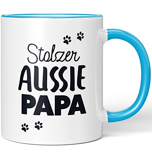 JUNIWORDS Tasse, Stolzer Aussie Papa, Blau (1009987) von JUNIWORDS