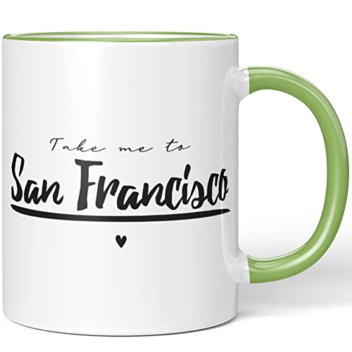 JUNIWORDS Tasse, Take me to San Francisco, Hellgrün (1007827) von JUNIWORDS