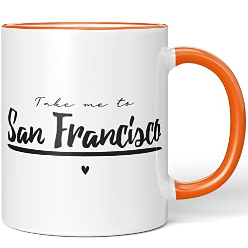 JUNIWORDS Tasse, Take me to San Francisco, Orange (1007827) von JUNIWORDS
