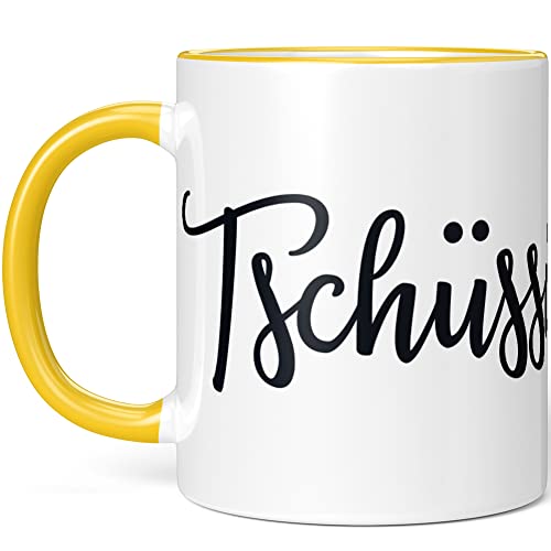 JUNIWORDS Tasse, Tschüssikowski!, Wähle Farbe, Gelb von JUNIWORDS