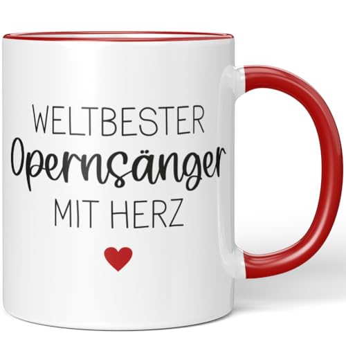 JUNIWORDS Tasse, Weltbester Opernsänger, Rot (6692450) von JUNIWORDS