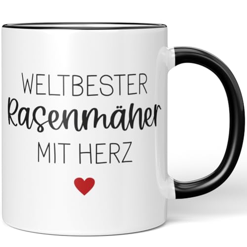 JUNIWORDS Tasse, Weltbester Rasenmäher, Schwarz (6695055) von JUNIWORDS