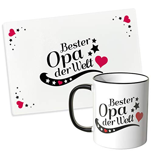 JUNIWORDS Tasse + Glasschneidebrettchen im Set, Bester Opa der Welt JUNIWORDS Tasse + Glasschneidebrettchen im Set, Bester Opa der Welt von JUNIWORDS
