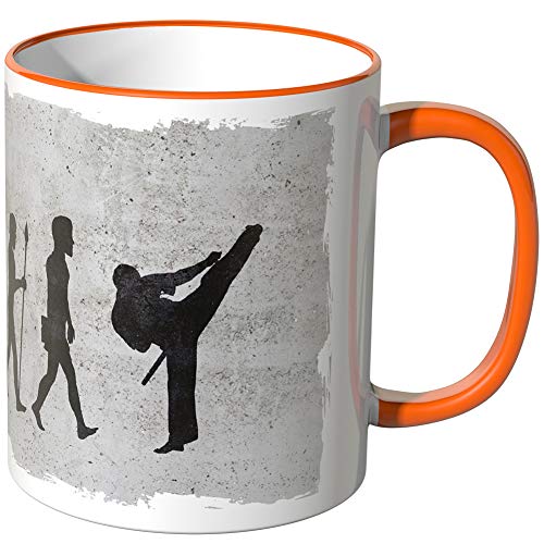 JUNIWORDS Tasse - Wähle Motiv & Farbe - "Evolution Karate" - Orange JUNIWORDS Tasse - Wähle Motiv & Farbe - "Evolution Karate" - Orange von JUNIWORDS