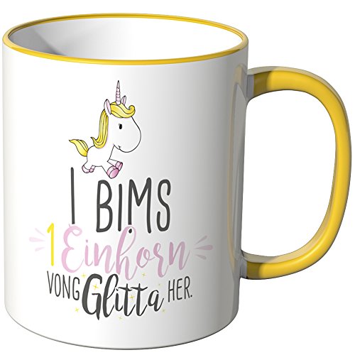 JUNIWORDS Tasse - Wähle eine Farbe - "I bims 1 Einhorn" - Gelb JUNIWORDS Tasse - Wähle eine Farbe - "I bims 1 Einhorn" - Gelb von JUNIWORDS