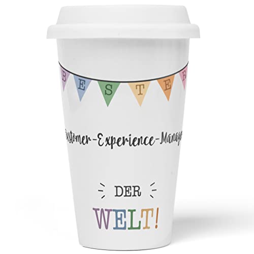 JUNIWORDS To-Go Becher mit Deckel, Bester Customer-Experience-Manager der Welt (5694835) von JUNIWORDS