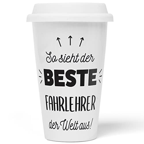 JUNIWORDS To-Go Becher mit Deckel, So sieht der beste Fahrlehrer der Welt aus! (5850782) von JUNIWORDS