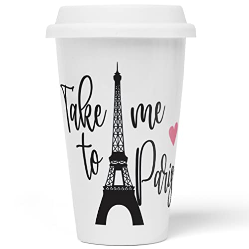 JUNIWORDS To-Go Becher mit Deckel, Take me to Paris (1007213) von JUNIWORDS