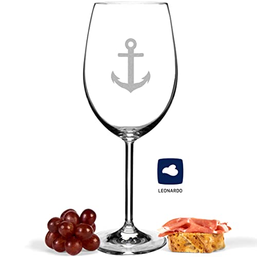 JUNIWORDS Weinglas mit Gravur, Anker, Rotweinglas (1004206) von JUNIWORDS