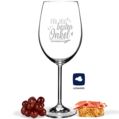 JUNIWORDS Weinglas mit Gravur, Für den besten Onkel, Rotweinglas von JUNIWORDS