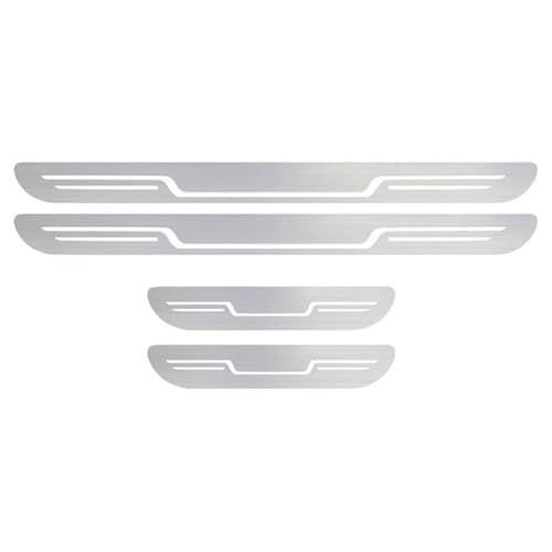 JUNJIKAIDAN 4 Stück Auto Einstiegsleisten Schutz für Renault Austral E-Tech Hybrid/Espace 6/Rafale 2023 2024 2025, Edelstahl Türschweller Kratzfeste Kratzschutz Abdeckung Scuff Pedal Zubehör,E/Silver von JUNJIKAIDAN