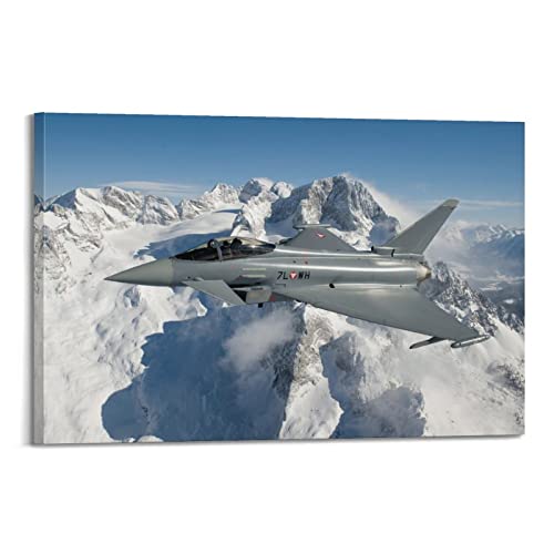 JUNNA Fighter Jet Poster Eurofighter Typhoon AUT Dekoratives Gemälde Leinwand Wand und Kunst Bild Familie Schlafzimmer Dekor 30 x 45 cm von JUNNA