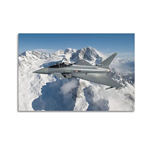 JUNNA Fighter Jet Poster Eurofighter Typhoon AUT Dekoratives Gemälde Leinwand Wand und Kunst Bild Familie Schlafzimmer Dekor 40 x 60 cm von JUNNA