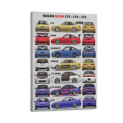 JUNNA JDM Sportauto-Poster für SILVIA S13 S14 S15 Rennauto, dekoratives Gemälde, Leinwand, Wand- und Kunstbild, Familien-Schlafzimmer, Dekoration, 30 x 45 cm von JUNNA