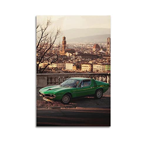 JUNNA Klassisches Sportauto-Poster für Alfa Romeo Montreal Super Car Dekorative Malerei Leinwand Wand und Kunst Bild Familie Schlafzimmer Dekor 40 x 60 cm von JUNNA