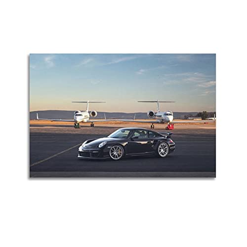 JUNNA Sportauto-Poster für 997 911 GT2 Supercar Rennauto, dekoratives Gemälde, Leinwand, Wand- und Kunstbild, Familien-Schlafzimmer, Dekoration, 60 x 90 cm von JUNNA