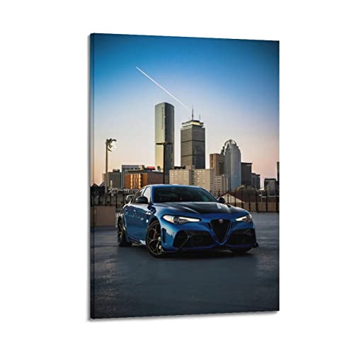 JUNNA Sportauto-Poster für Alfa Romeo Giulia Rennauto Supercar dekorative Malerei Leinwand Wand und Kunst Bild Familienzimmer Dekor 60 x 90 cm von JUNNA