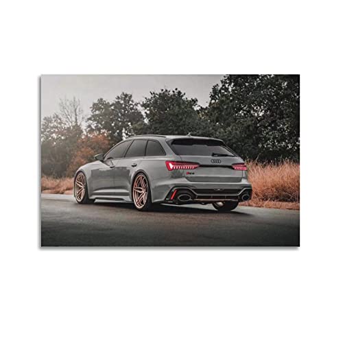 JUNNA Sportauto-Poster für Audi RS6 Hyper Car Racing Car Dekorative Malerei Leinwand Wand und Kunst Bild Familie Schlafzimmer Dekor 60 x 90 cm von JUNNA