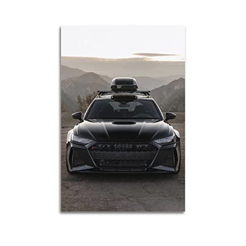 JUNNA Sportauto-Poster für Audi RS6 Super Car Racing Car Dekorative Malerei Leinwand Wand und Kunst Bild Familie Schlafzimmer Dekor 60 x 90 cm von JUNNA