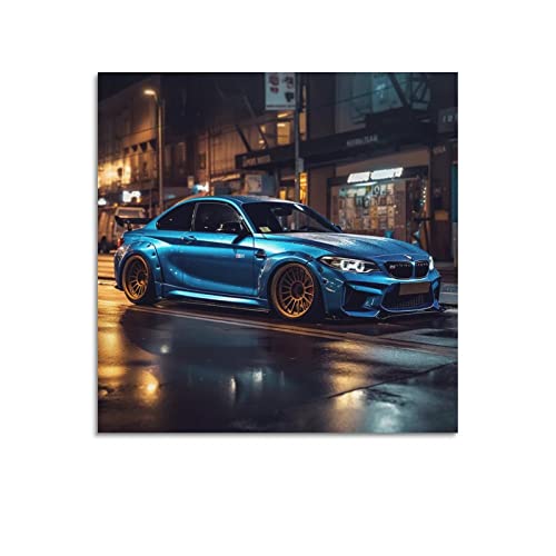 JUNNA Sportauto-Poster für BMW F87 M2 Super Car Racing Car Dekorative Malerei Leinwand Wand und Kunst Bild Familie Schlafzimmer Dekor 60 x 60 cm von JUNNA